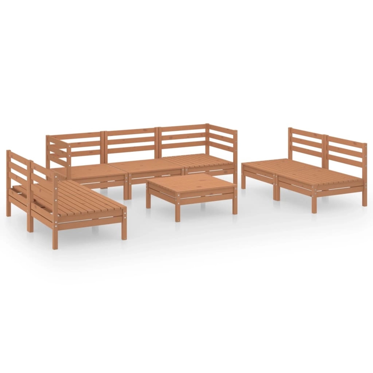 8-tlg. Garten-lounge-set Honigbraun Massivholz Kiefer günstig online kaufen