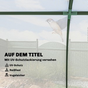 Furnicato Gewächshaus Mit Pe-gitterfolie Winterfest Foliengewächshaus Aus Stahl Treibhaus 200 X 100 X 80 Cm Weiß