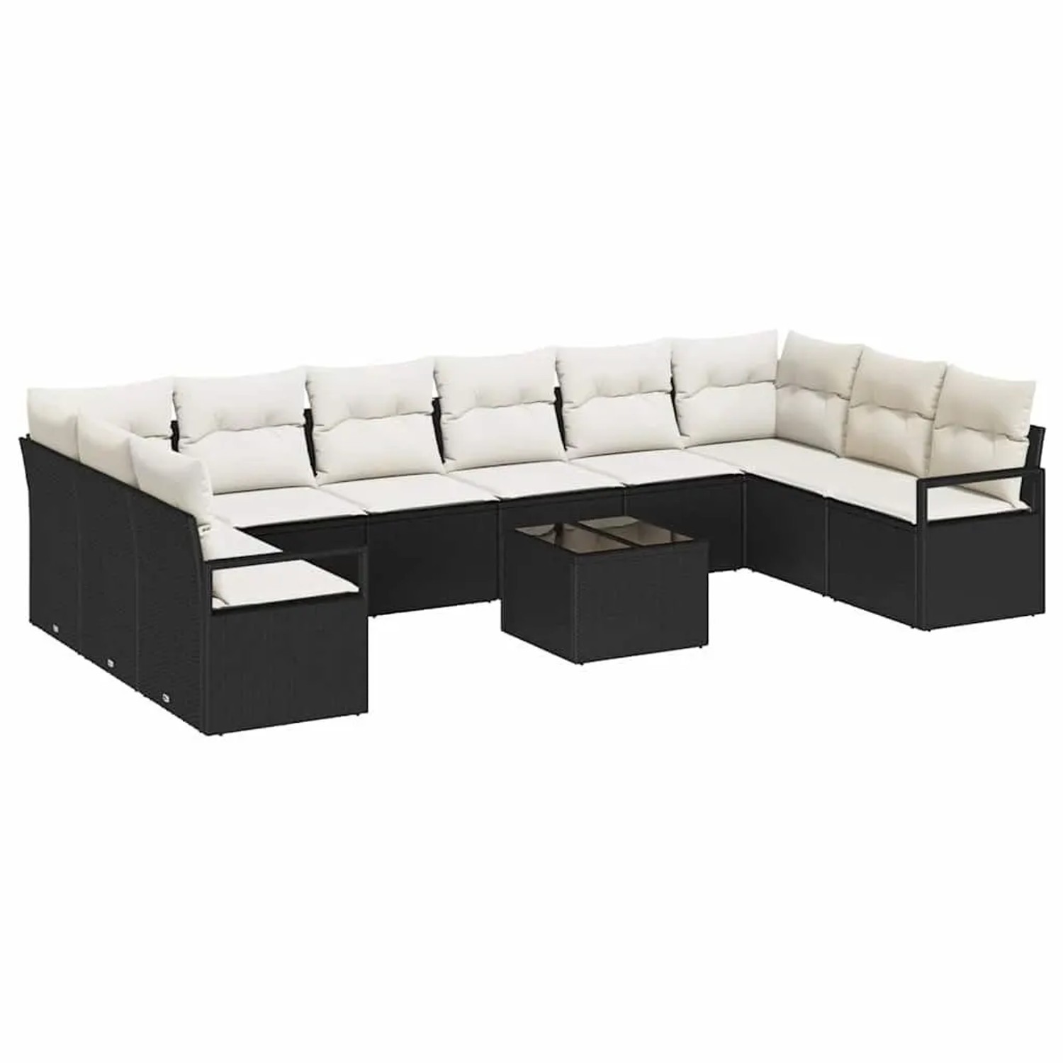vidaXL Sofa Set mit Kissen 11-Tlg Braun und Creme Poly-Rattan 3355236 günstig online kaufen