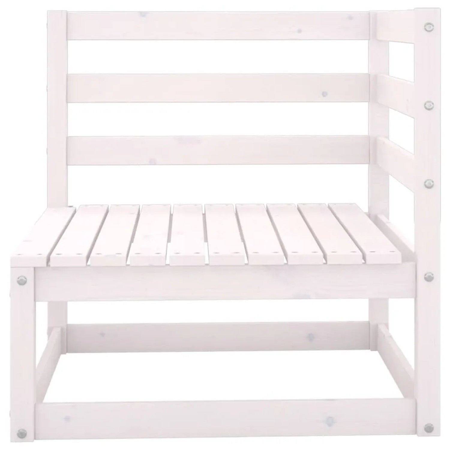 Weißes Garten-Ecksofa aus Kiefernholz (2er-Set) für den Außenbereich.