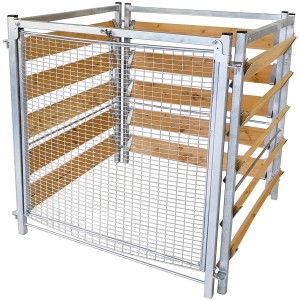 Bellissa Komposter mit Sieb aus Holz und Metall, robust und langlebig für den Garten.