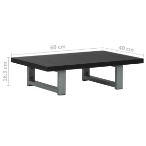 Schwarzes vidaXL Badmöbel-Set, 60x40x16,3 cm, mit Wandregal und Metallhalterung.