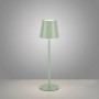 Grüne LED-Akku-Tischleuchte Euria von Just Light, 37 cm hoch, für Innen und Außen.