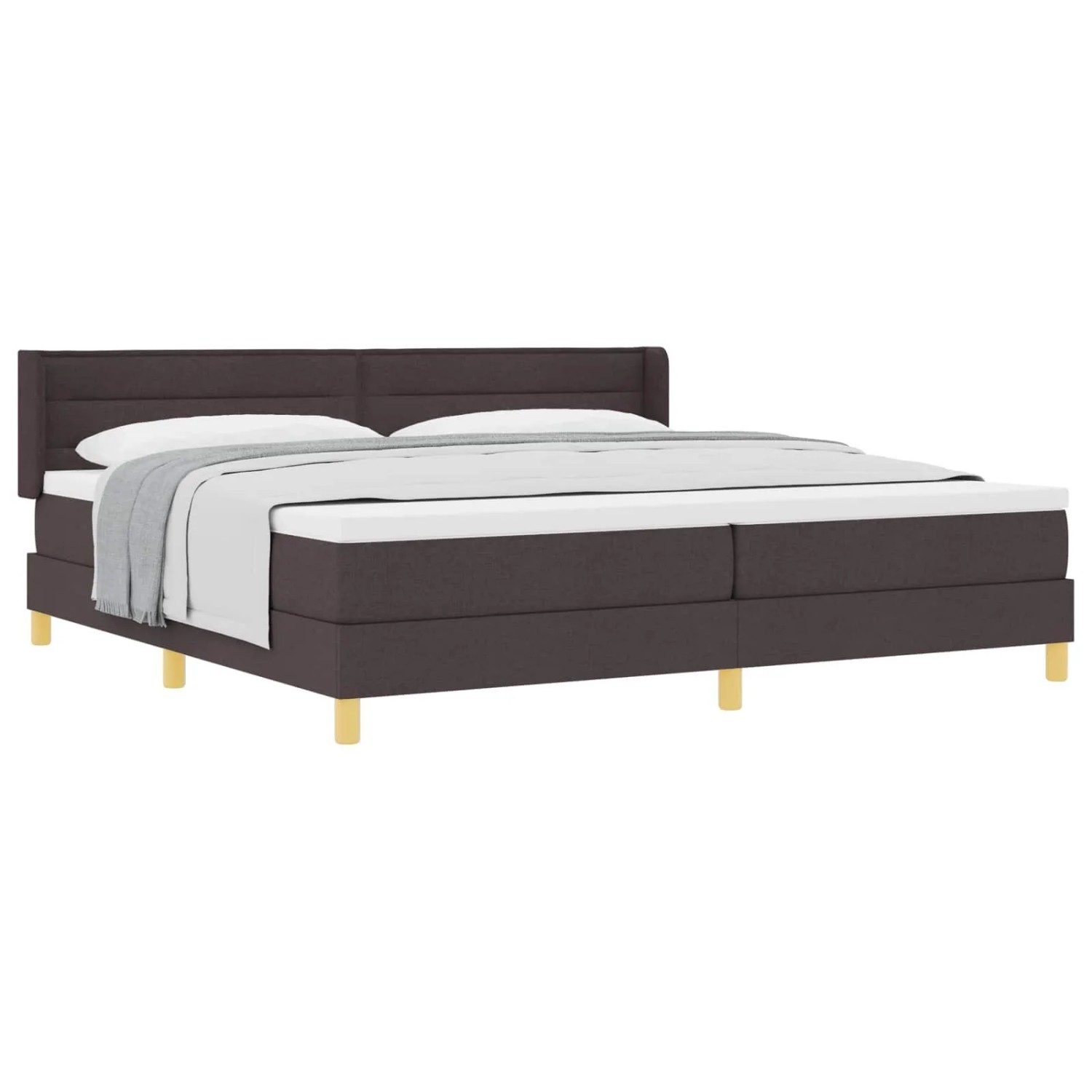vidaXL Boxspringbett mit Matratze Dunkelbraun 200 x 200 cm Polyester 3341254
