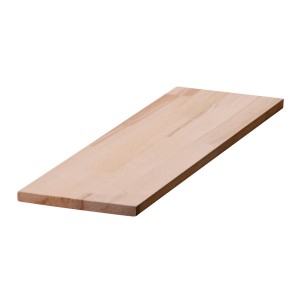 Unbehandelte Leimholzplatte Buche, 120x50x1,8 cm, für Regalböden und Möbelbau.