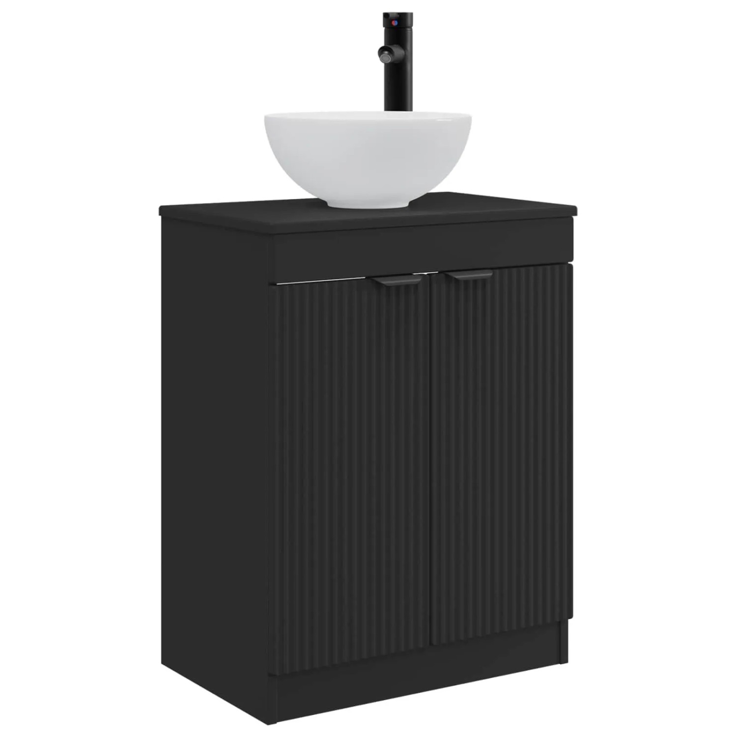 vidaXL Badezimmerschrank mit Waschbecken Schwarz 54 x 35 x 83 cm 890139