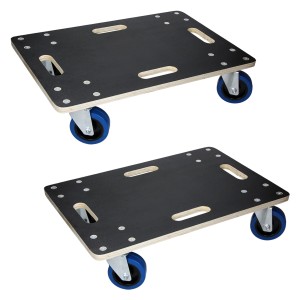 2er Set ECD Germany Transportroller, 40x60cm, bis 800kg, Siebdruckplatte und PP-Räder.