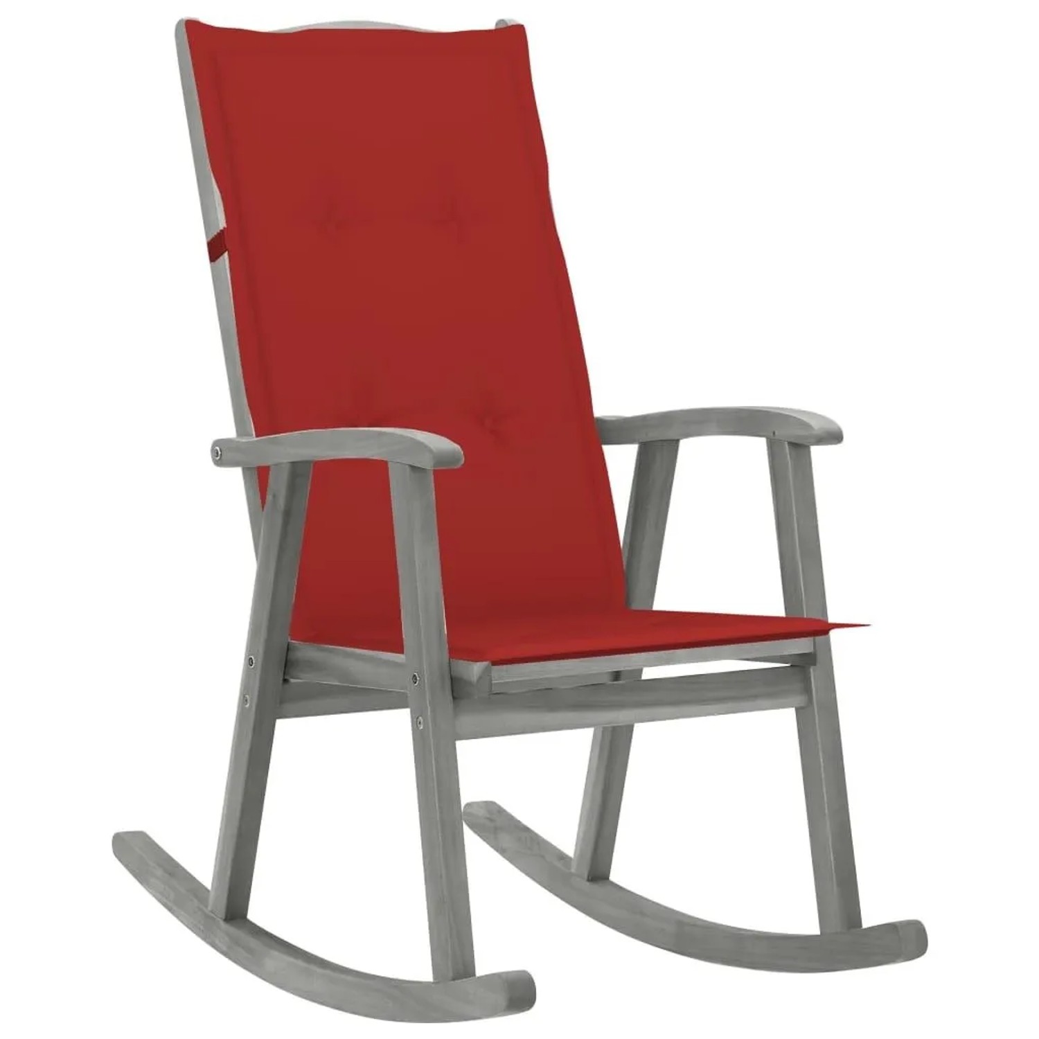 vidaXL Schaukelstuhl mit Auflage Grau Massivholz Akazie 3064215