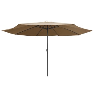 vidaXL Sonnenschirm 390 cm, taupe, mit Metallmast und Kurbelmechanismus. Ideal für Terrasse & Garten.