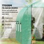 Outsunny Folientunnel Tomatenhaus mit Erdanker, grüne Kunststoffplane und Stahlrahmen im Garten.