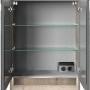 Offener Fackelmann Spiegelschrank B.Style Eiche Natur 60 cm mit Glasböden und Beleuchtung.