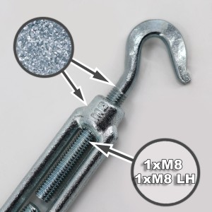 Aquagart Seilspanner mit Haken, verzinkt, für Wildzaun und Drahtseile.