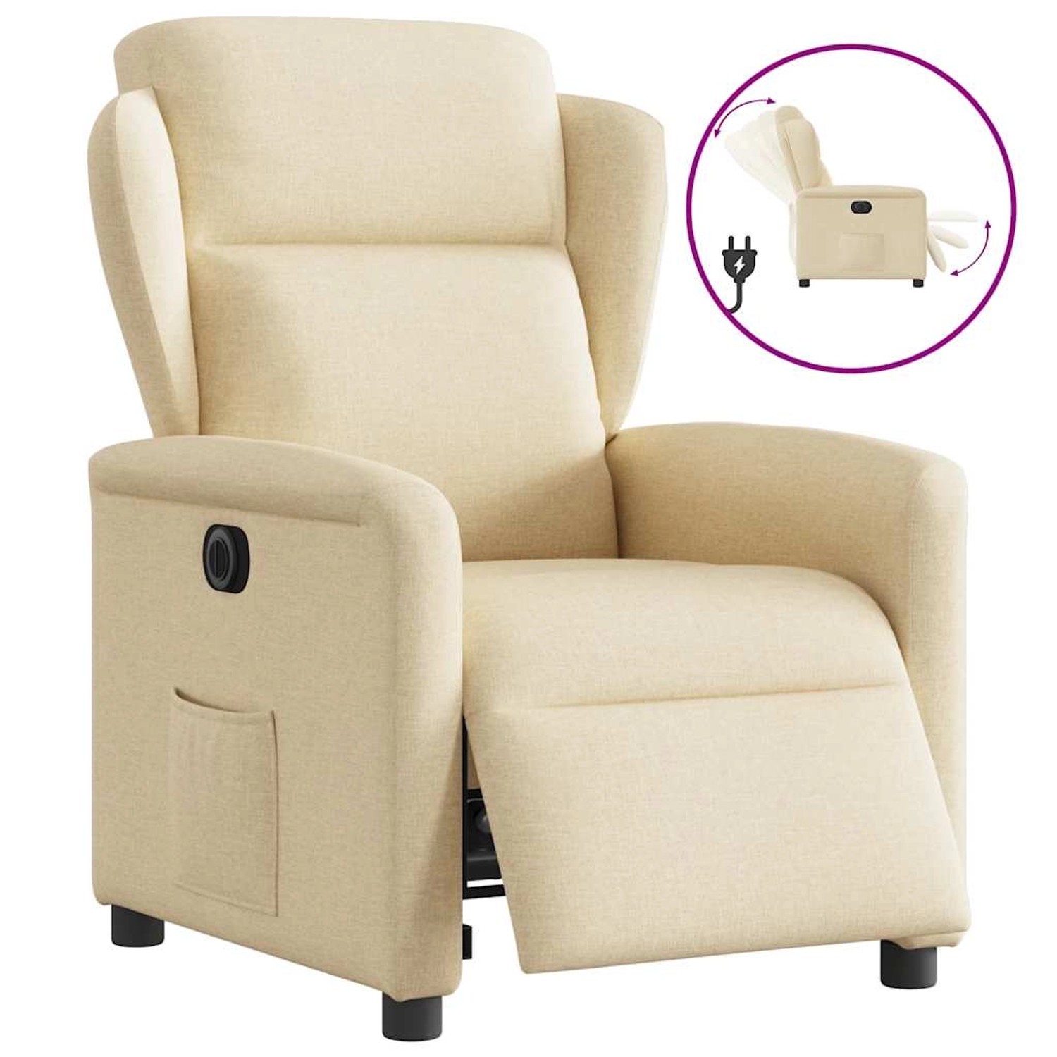 vidaXL Relaxsessel Elektrisch Creme Stoff 3303122 günstig online kaufen