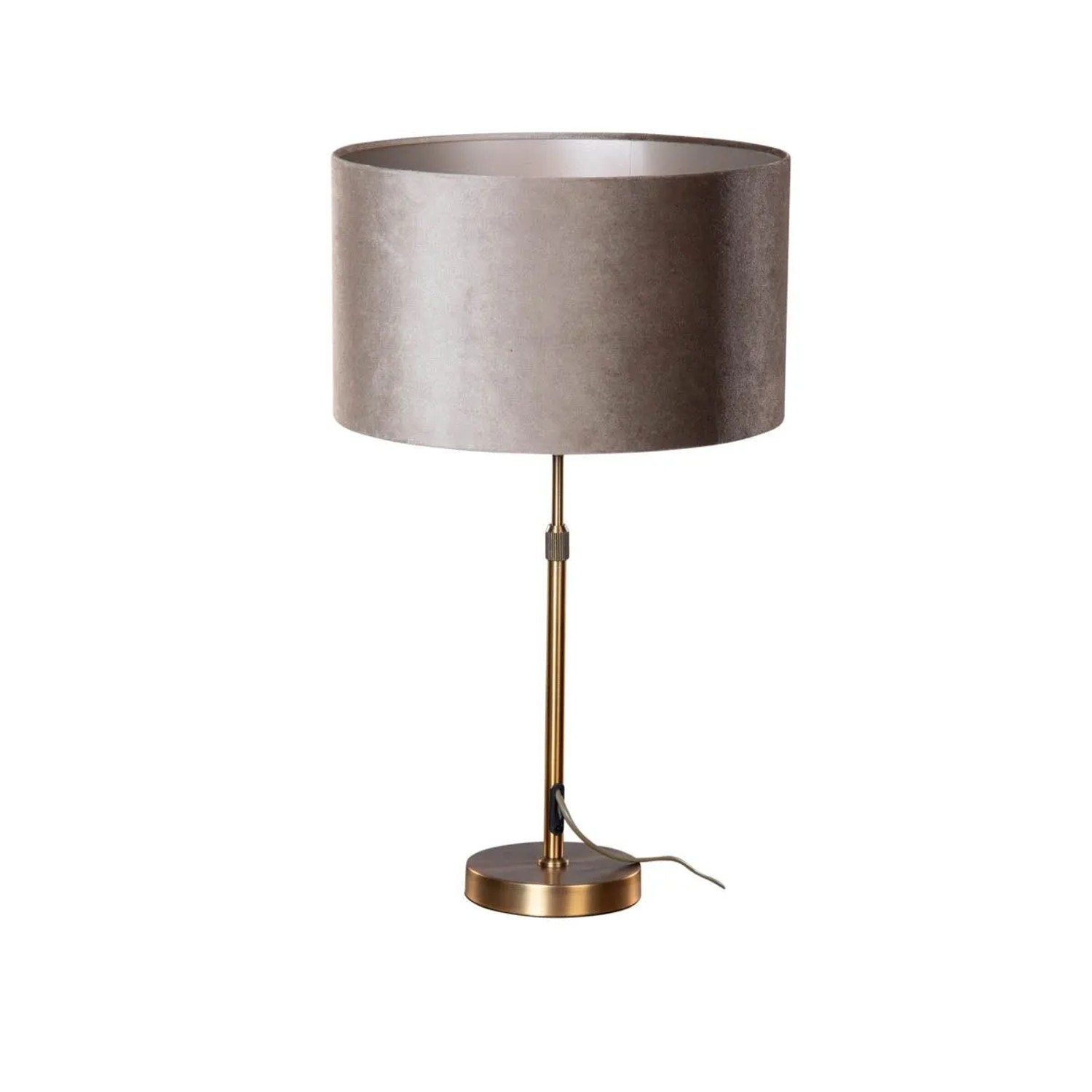QAZQA Tischleuchte Bronze mit Taupefarbenem Samt Schirm 35cm Parte