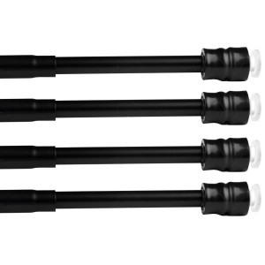 4er-Pack schwarze Bestlivings Klemmstangen mit Schraubtechnik, 80-120 cm, für Gardinen.