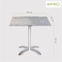 Quadratischer Acamp Klapptisch, Platin-Cemento, 80x80 cm, ideal für Garten und Balkon.