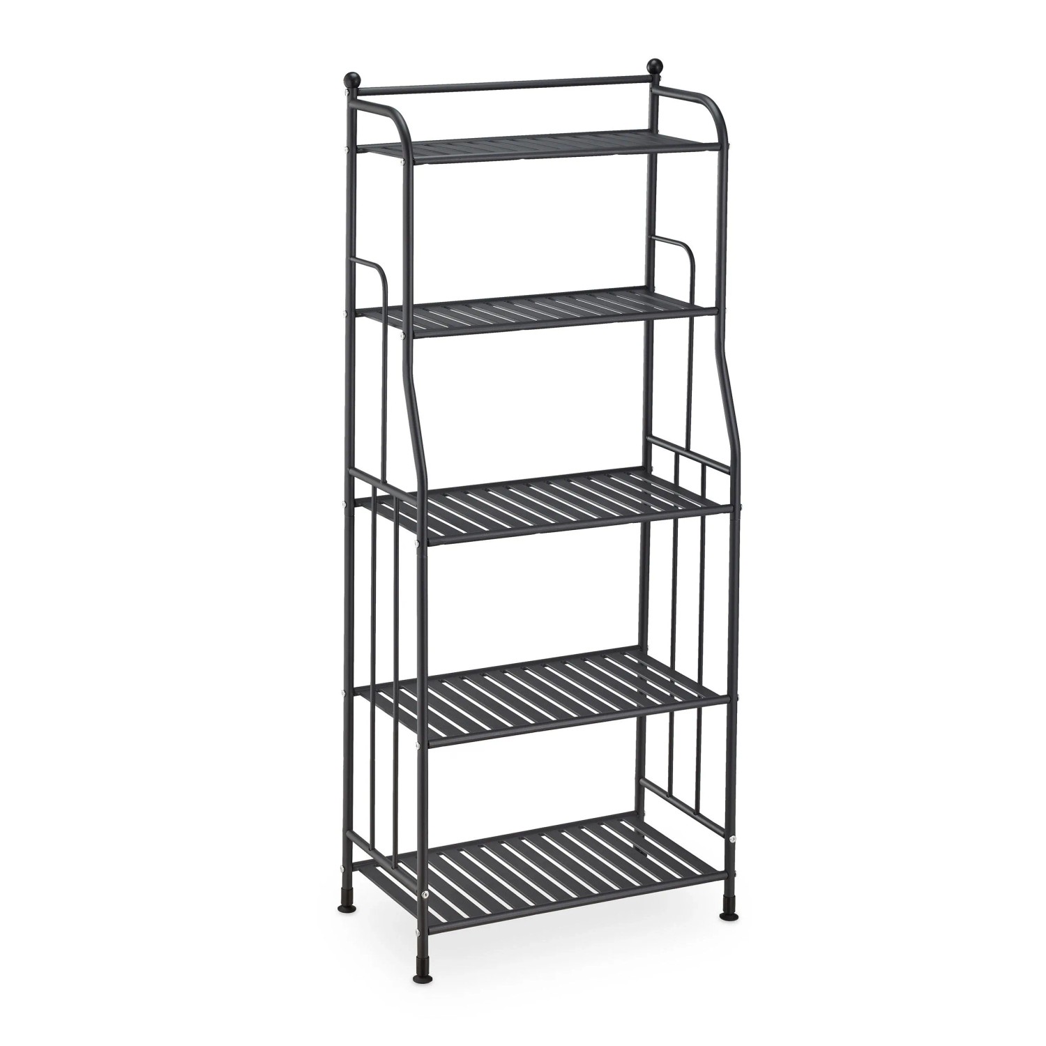 Relaxdays Standregal Stahl Schwarz mit 5 Ablagen 133 cm x 56 cm x 28 cm