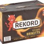 Rekord Kamin-Braunkohlebriketts, 10 kg Papierpack, sauber verpackt mit Tragegriff.