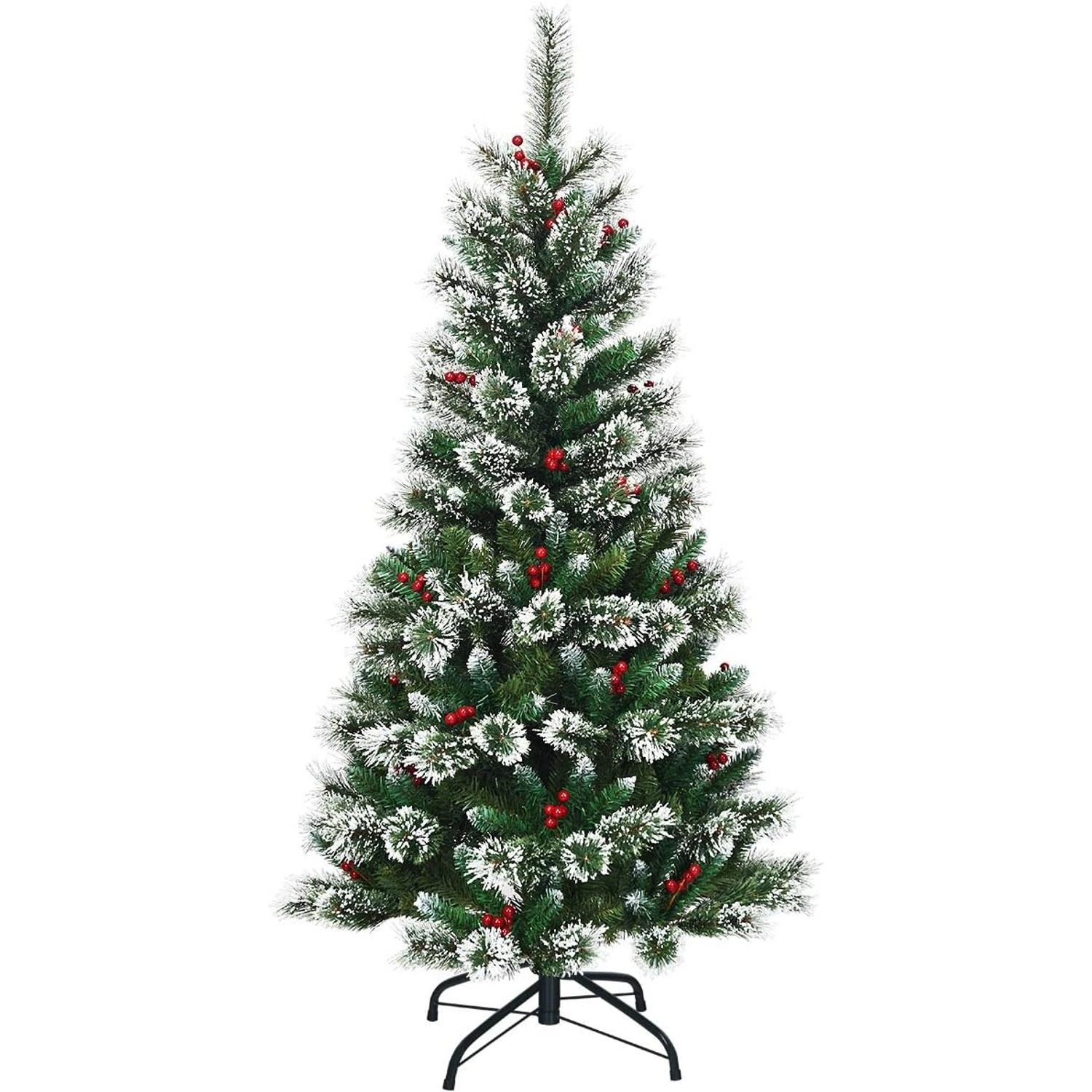 Costway Künstlicher Weihnachtsbaum 150cm mit 339 Schneebedeckte Zweige