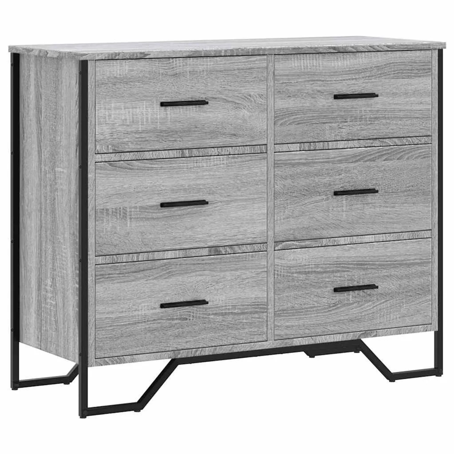 vidaXL Kommode Grau Sonoma 91x35,5x74,5 cm Holzwerkstoff 3295305