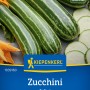 Kiepenkerl Zucchini Safari F1-Hybride Samenpackung mit Zucchinis und Zucchinischeiben.