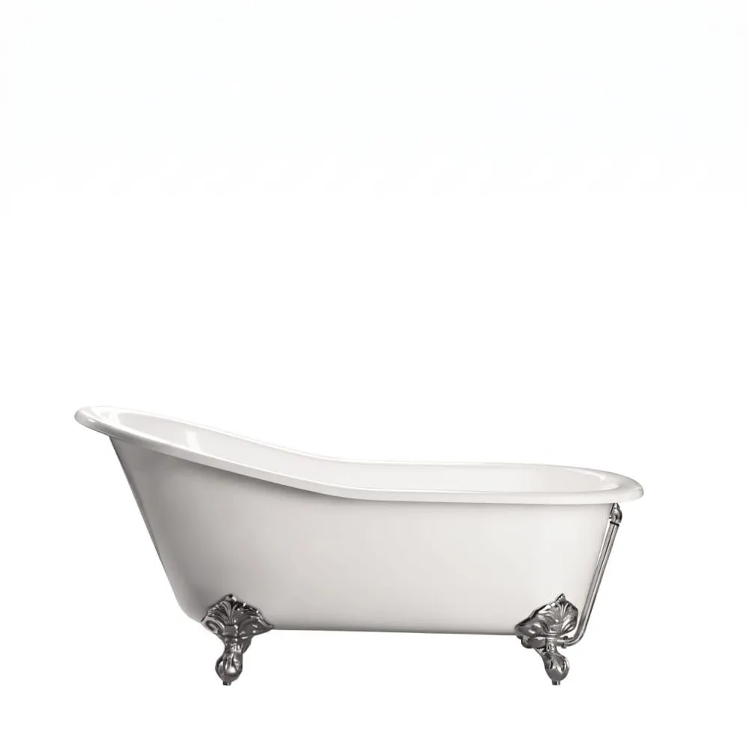 Rogier & Mothes Freistehende Gusseisen Badewanne Ashford Füße Chrom 138cm x 79cm