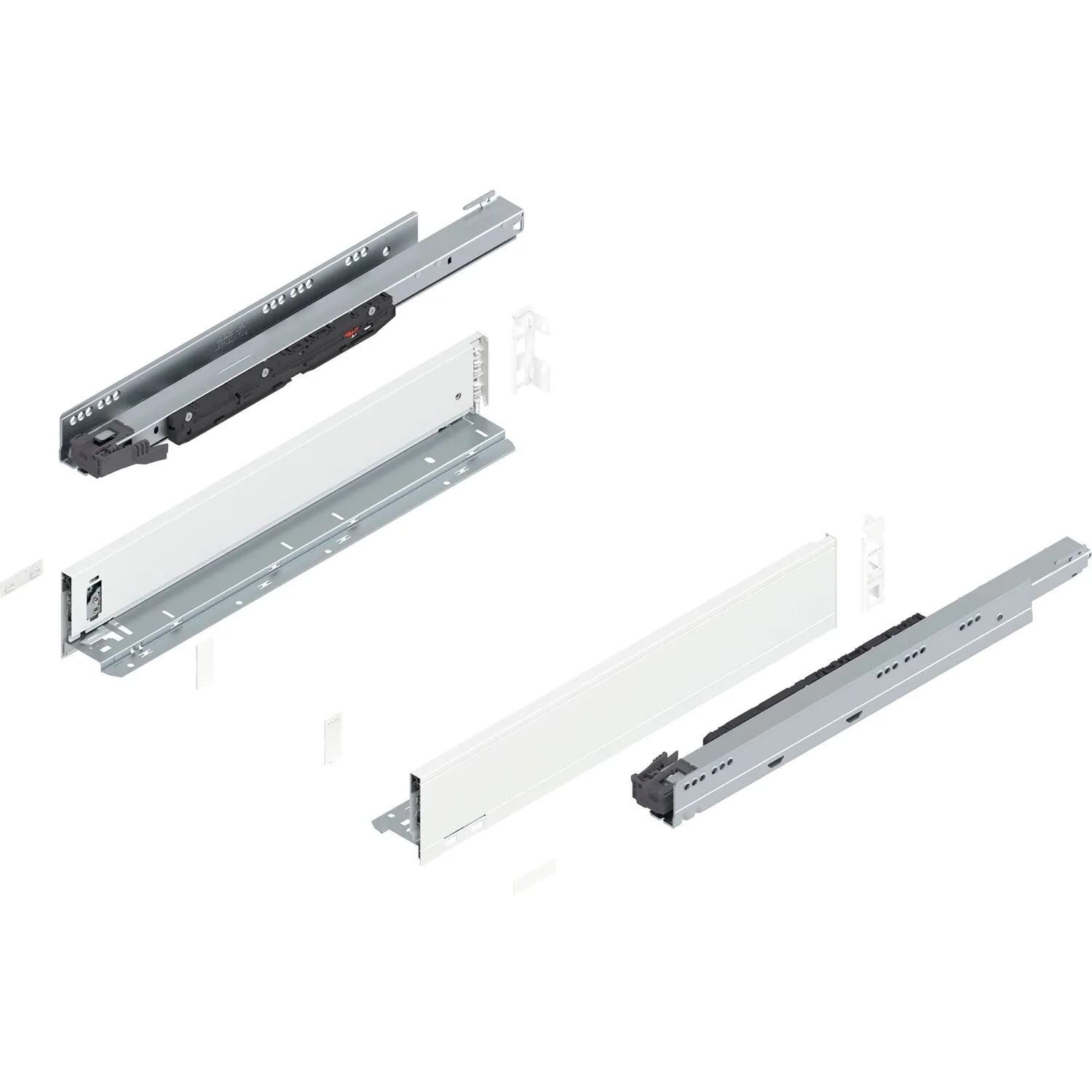 Blum Legrabox Pure Set Höhe M Tip-On Vollauszug 500 mm 70 kg Seidenweiß 1 Paar
