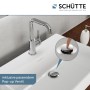 Schütte Waschtischarmatur Los Angeles Chrom mit Pop-Up-Ventil auf weißem Waschbecken.
