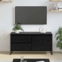 Schwarzer TV-Schrank in Eichen-Optik (100 cm) mit Schublade und Tür.