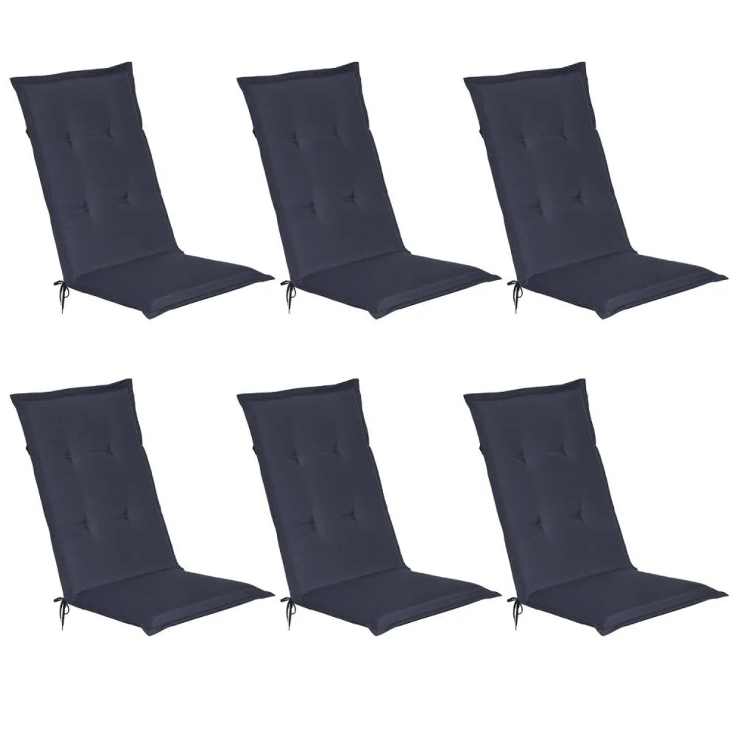 Beautissu Loft HL Hochlehner 120x50x6cm Dunkelblau 6tlg