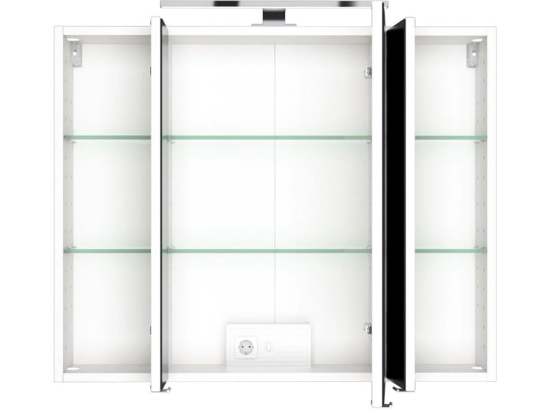 Held Spiegelschrank Verona Weiß 80 cm mit Softclose Türen