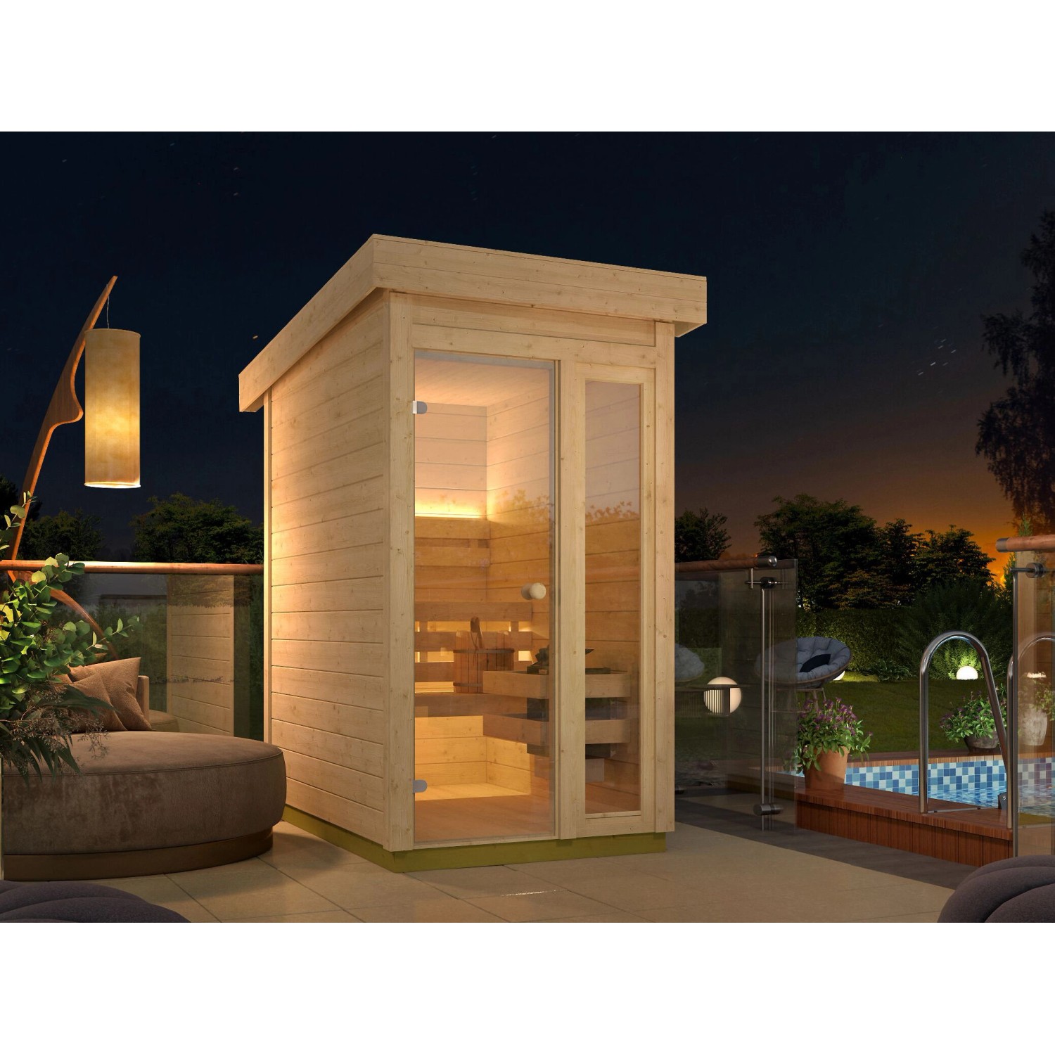Fjordholz Mini Saunahaus Modell Selma 44 günstig online kaufen