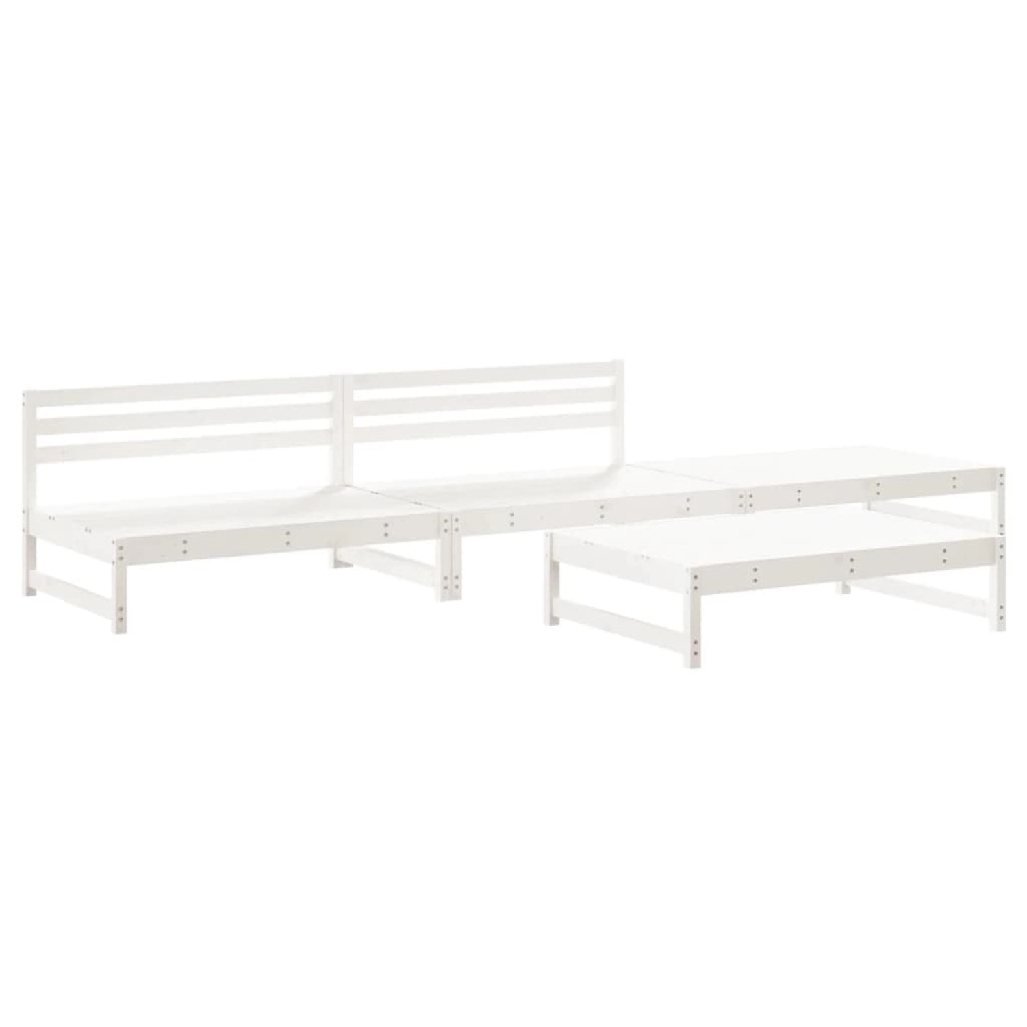 vidaXL 4-tlg Garten-Lounge-Set Weiß Massivholz Kiefer Modell 2 günstig online kaufen