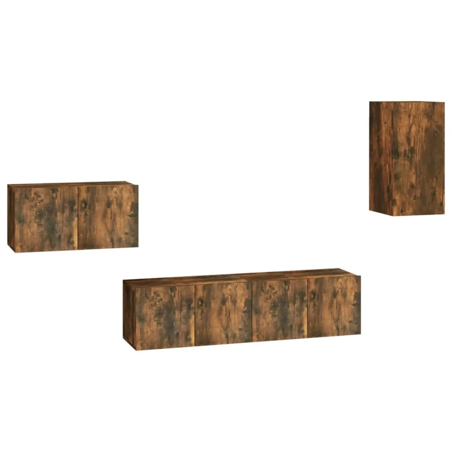 vidaXL 4-Tlg TV-Schrank-Set Räuchereiche Holzwerkstoff 3120260