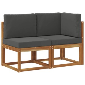 vidaXL Outdoor Sofa-Set aus Akazienholz mit anthrazitfarbenen Kissen