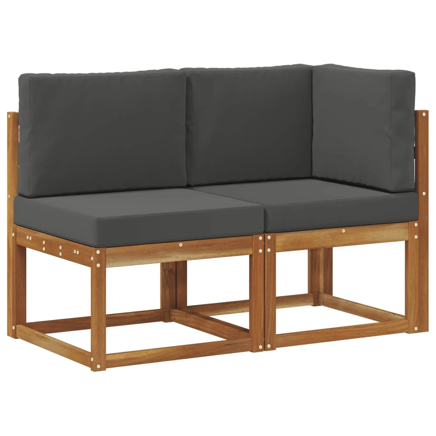 vidaXL Outdoor Mittel- und Ecksofa 2 Stück Natur und Anthrazit 900471