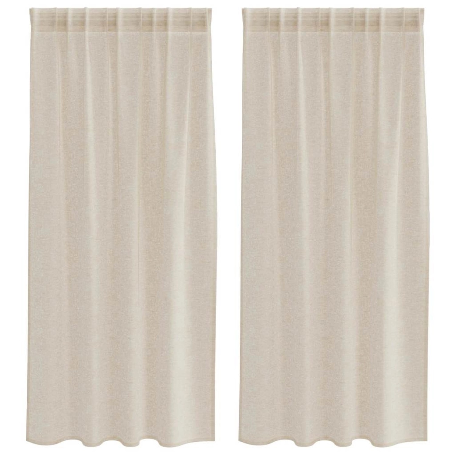 vidaXL Voile-Vorhänge 2 Stk Sand 140x175cm Polyester 4108018 günstig online kaufen