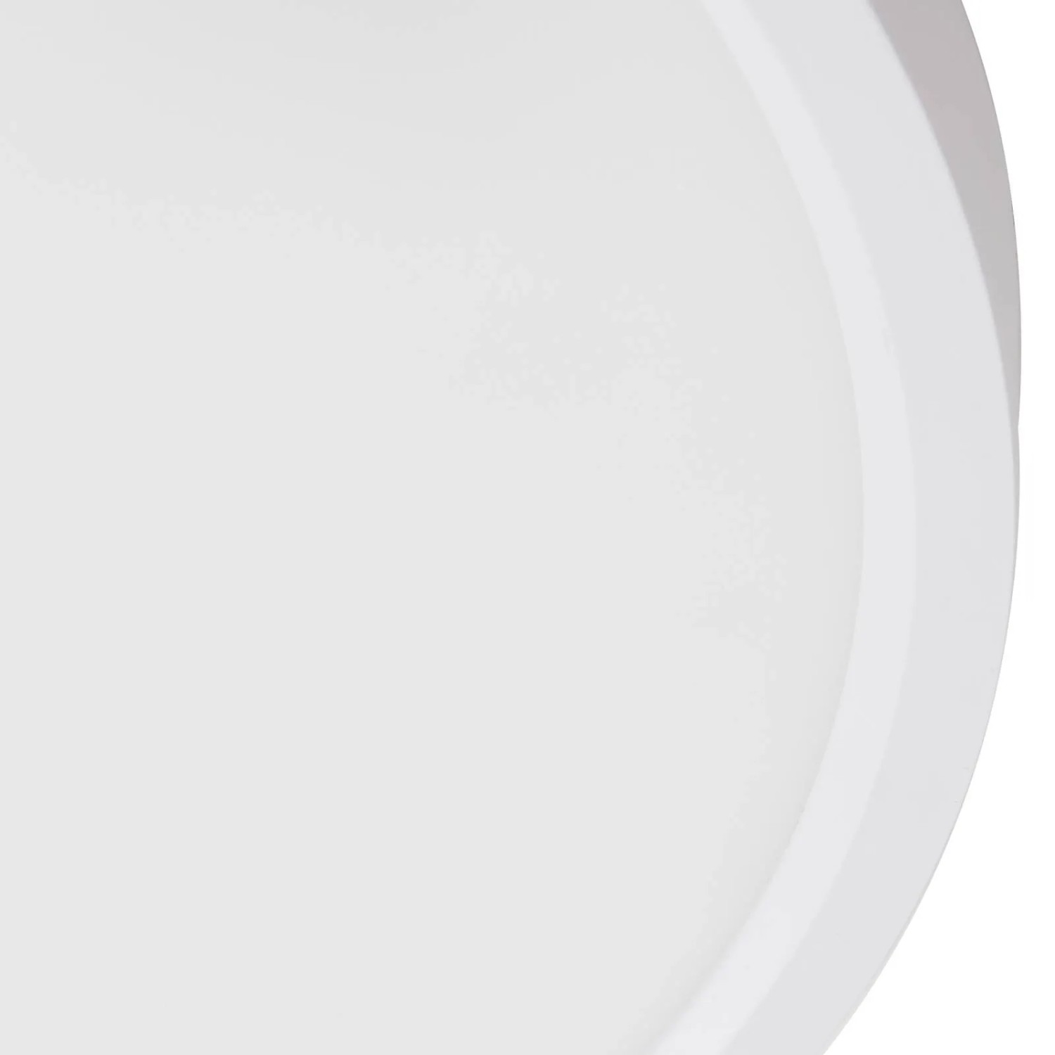 Weiße, runde Lindby LED Smart Home Deckenlampe Denora für Wohnzimmer.