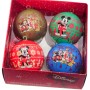Disney Weihnachtskugeln, 4er Set mit Mickey Maus Motiven in Rot, Grün, Blau und Gold.