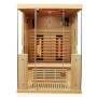 Dewello Infrarotkabine Kingston für 2 Personen aus Hemlock Tannenholz mit Glasfront.