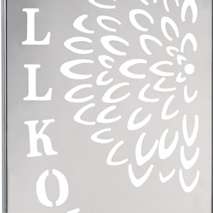 Dekoratives Metallschild "Willkommen" für den Garten, 15x75 cm, mit floralem Muster.