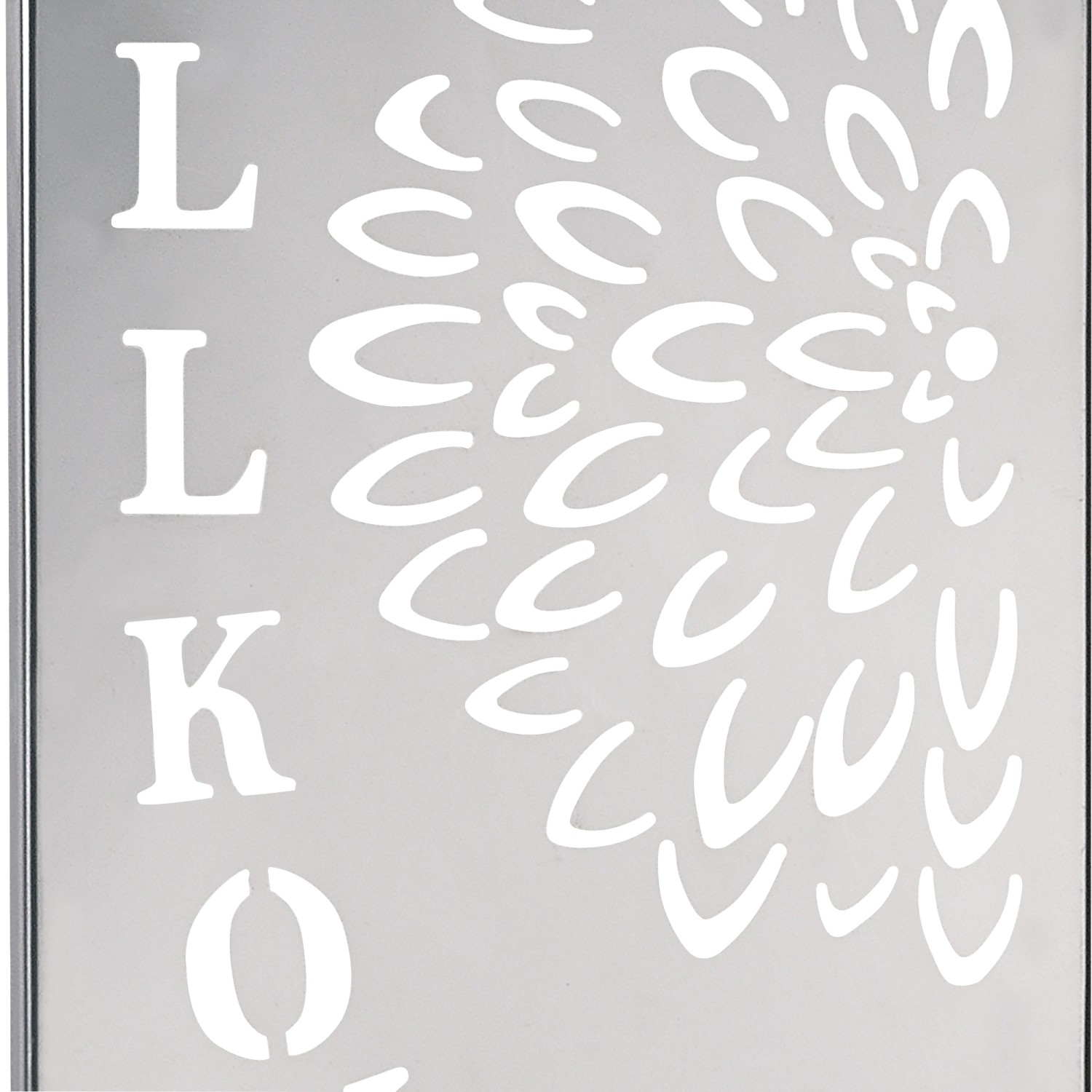 Dekoratives Metallschild "Willkommen" für den Garten, 15x75 cm, mit floralem Muster.