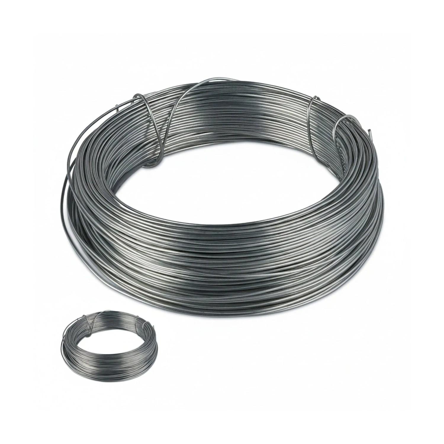 Relaxdays Bindedraht Stahl Silber Verzinkt 2er Set je 50 m 1 mm 300 g