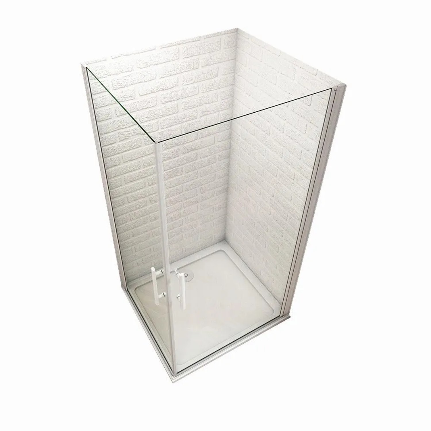 Duschparadies Duschkabinen Drehtür 90 x 90 x 185cm Eckeinstieg Dusche Duschwand 5mm ESG Klarglas Weiß