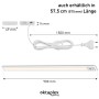 Oktaplex Riva 3er Set Küchenleuchte, dimmbar mit Sensor, 58cm, Aluminium, neutralweiß. Detailansicht mit Maßen.