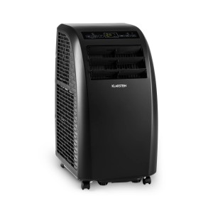 Schwarze Klarstein Metrobreeze Rom Smart Klimaanlage mit Fernbedienung.