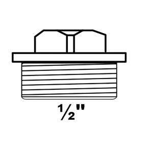 Abbildung eines verzinkten Kirchhoff Stopfen 21 mm (1/2 AG) für Temperguss-Fittings.