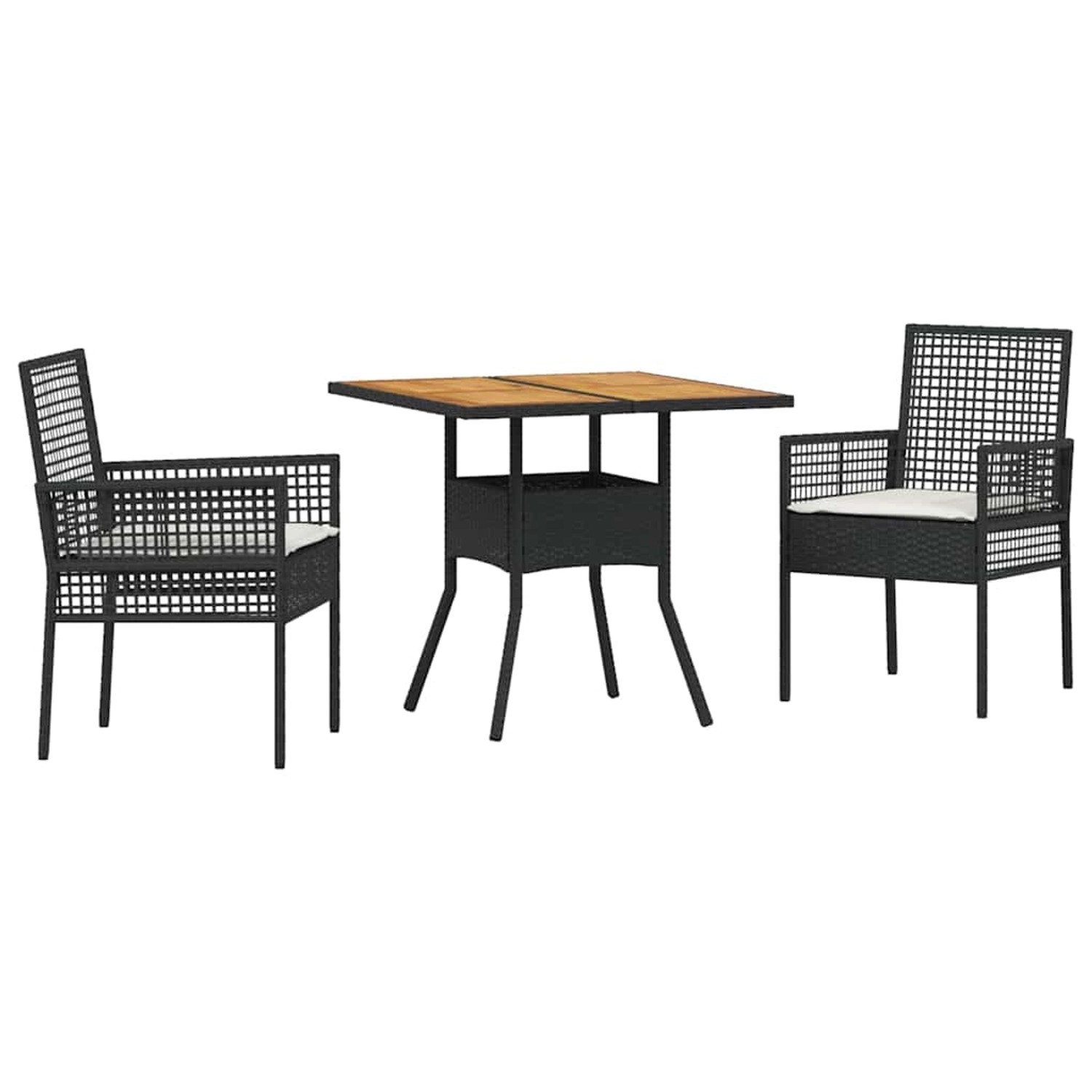 vidaXL Garten Essgruppe 3-Tlg Schwarz Poly Rattan 3334935 günstig online kaufen