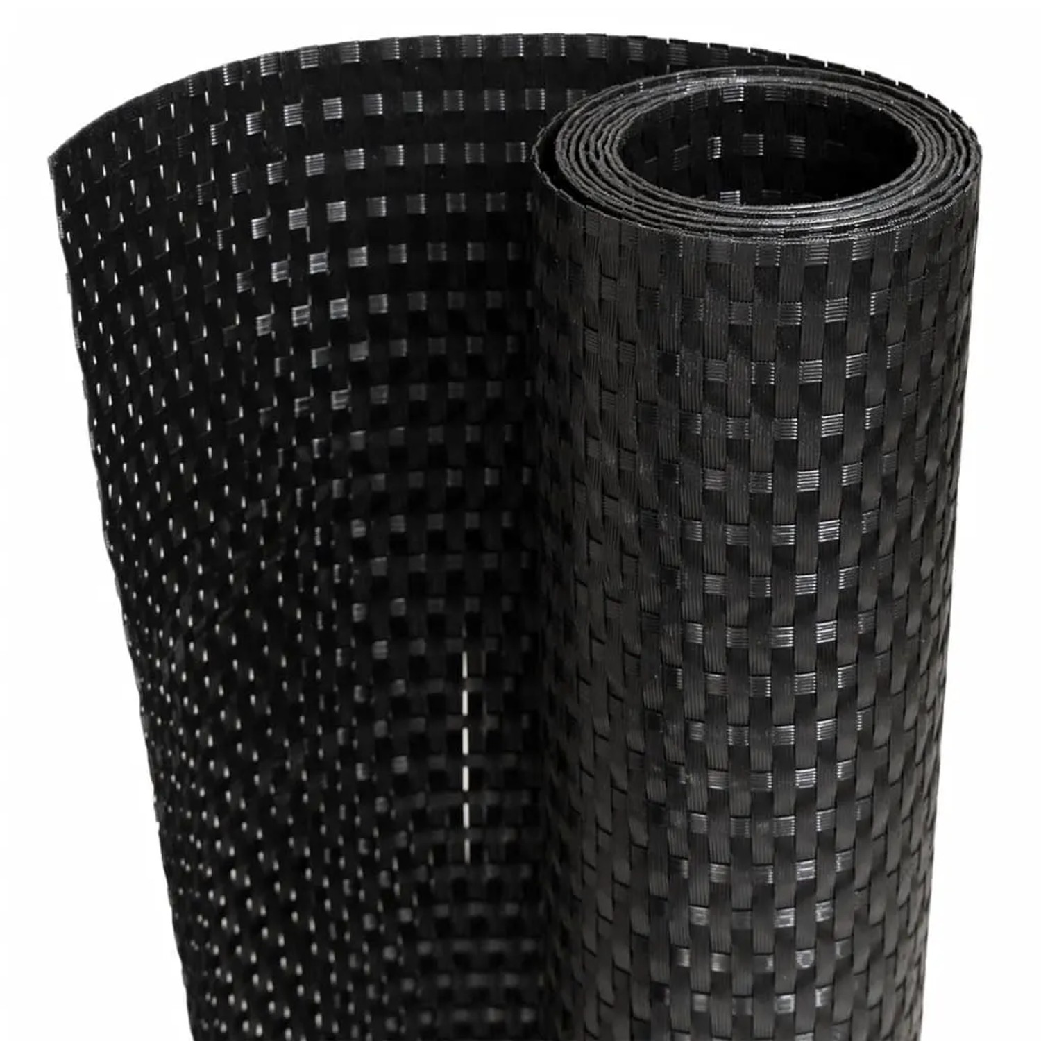 vidaXL Balkon-Sichtschutz Schwarz 500x90 cm Poly Rattan 156302
