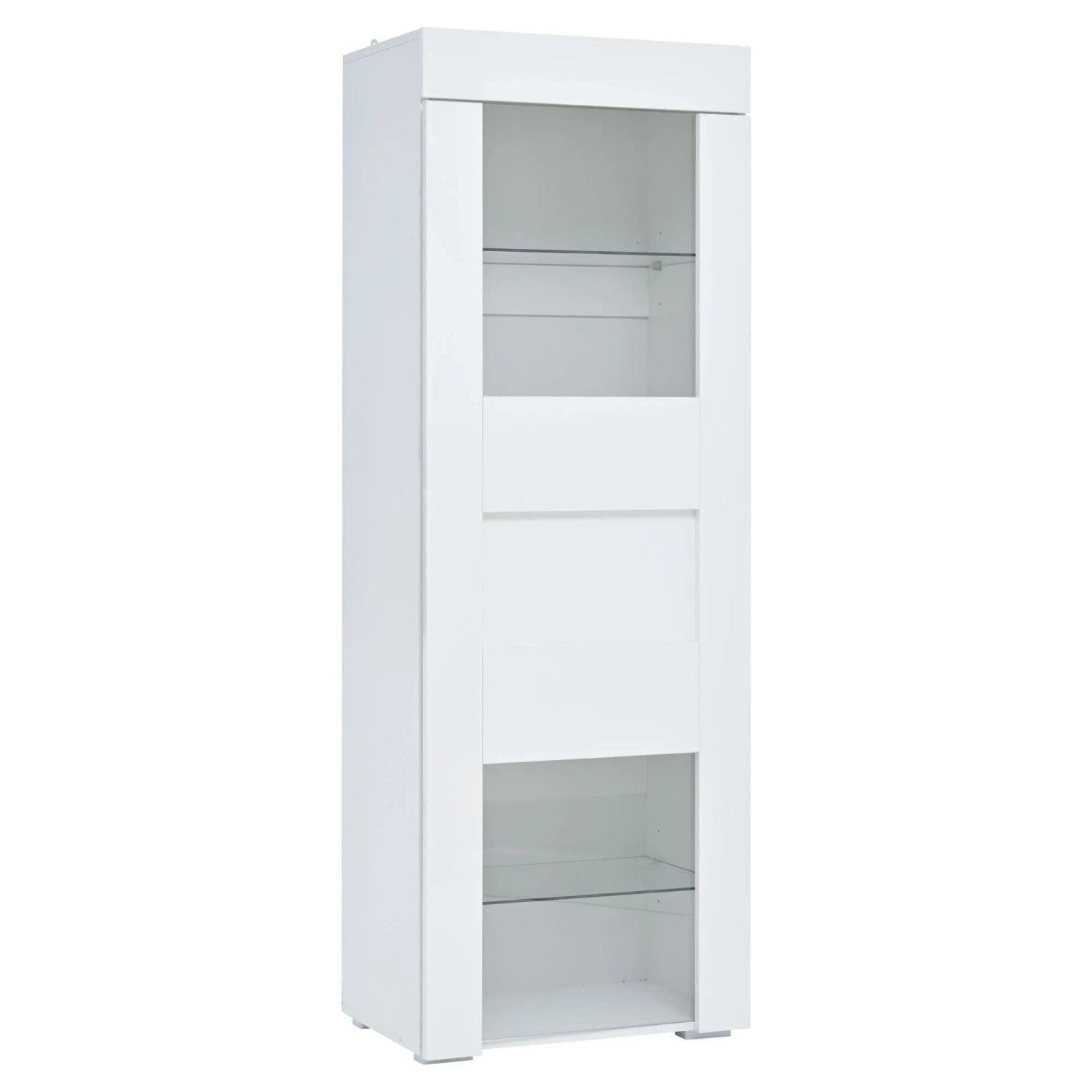 okwish Vitrine mit Acryl Türen LED Beleuchtung Wohnzimmer 60x40x170cm Weiß